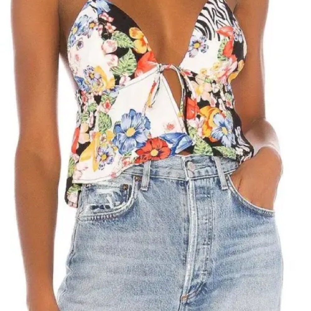 SUPERDOWN Floral Multicolor Women's Top